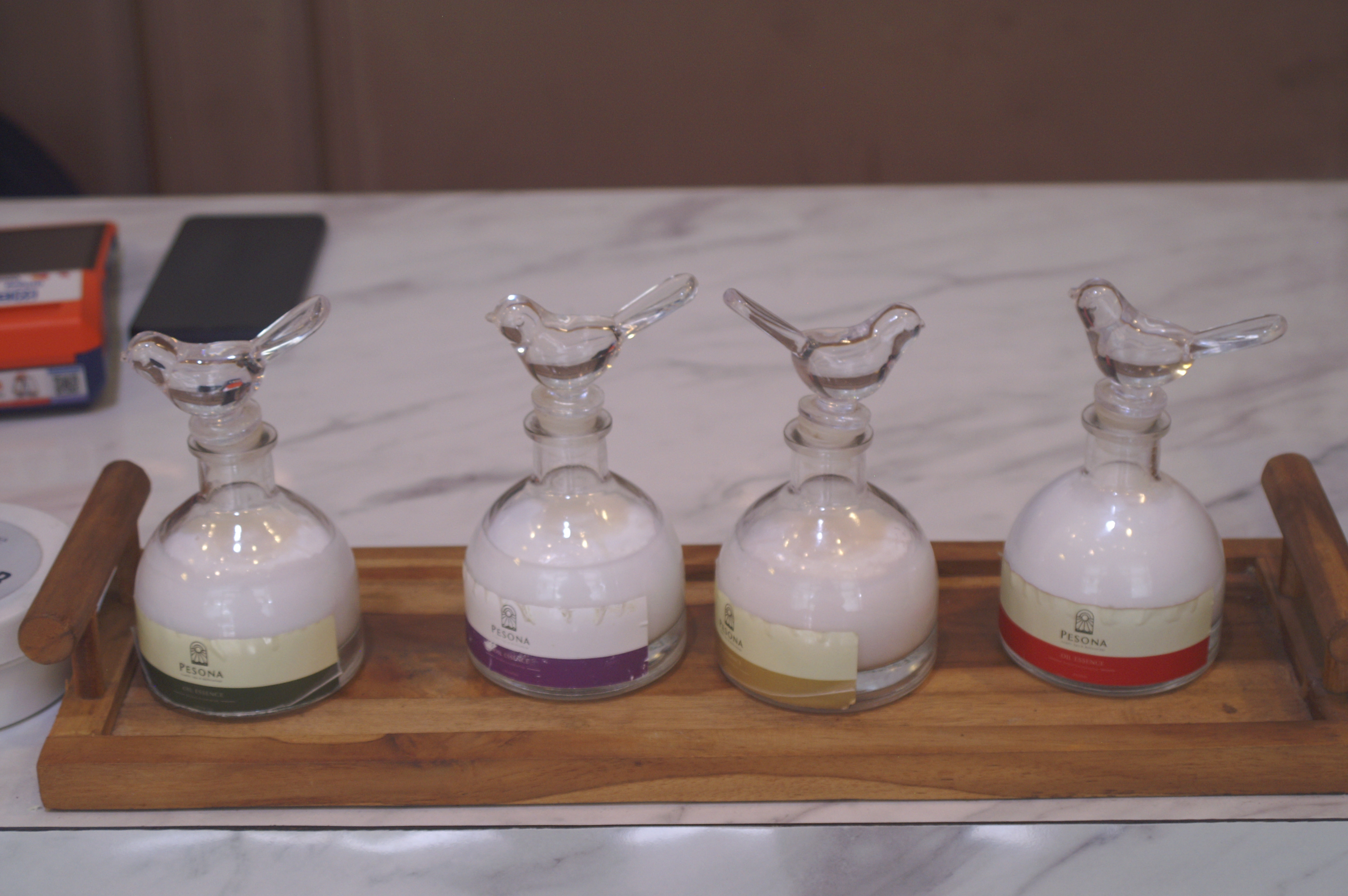 Bottles of massage oil